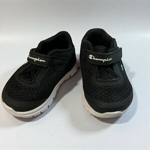 Champion Toddler Boys Girls Black Mesh Strap Sneakers Shoes Size 2W Wide